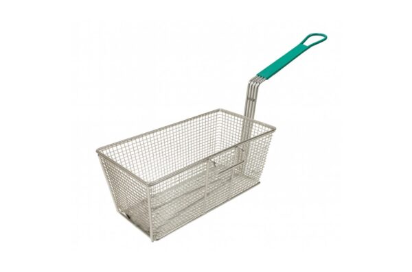 APV800279 APV800279 – CANASTA PARA FREIDOR INOXIDABLE CON AGARRADERA VERDE 327×165×136 MM, COLGADOR IZQUIERDO