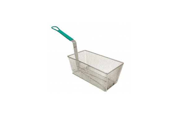 Imagen6 APV800058 – CANASTA PARA FREIDOR INOXIDABLE CON AGARRADERA VERDE 327×165×136 MM, COLGADOR DERECHO