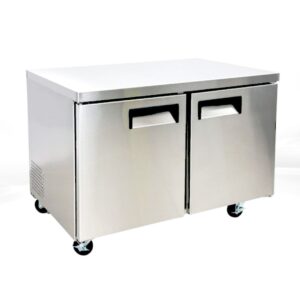 MESA REFRIGERADA BAJO MOSTRADOR EN ACERO INOX 2 PUERTAS 120X75X90CM APV ECV800301