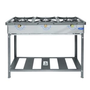 Cocina Lineal A Gas 3 Quemadores Y Mesa Con Pintura Electrostática