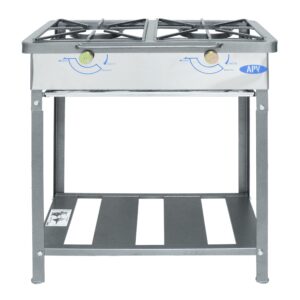 Cocina Lineal A Gas 2 Quemadores Y Mesa Con Pintura Electrostática