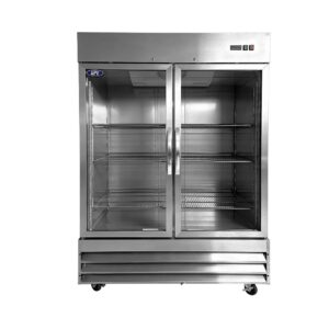 Cámara De Refrigeración 2 Puertas De Vidrio En Acero Inoxidable