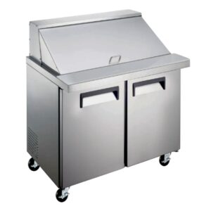 Mesa Refrigerada De Preparación 2 Puertas Y 12 Insertos Sextos