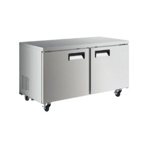Mesa De Congelación Bajo Mostrador En Acero Inoxidable 2 Puertas