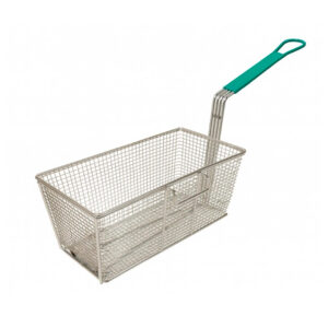 Canasta Para Freidor Inoxidable Agarradera Verde Colgador Izquierdo